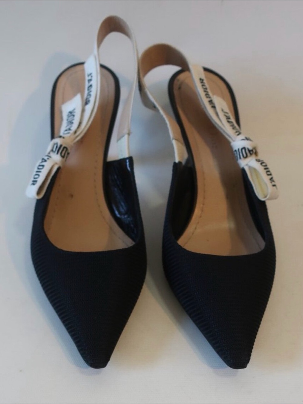 Authentic Dior Black J’Adior Technical Fabric Slingback Heels 38.5 - Picture 2 of 12